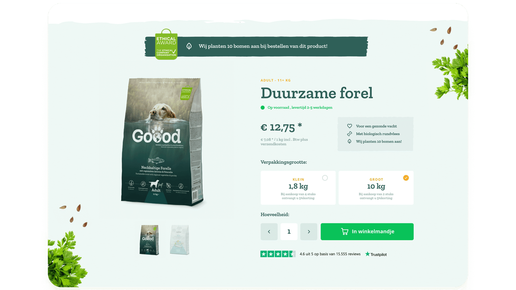 Koop duurzaam forel hondenvoer: milieuvriendelijk, voedzaam. Beschikbaar voor aankoop online.