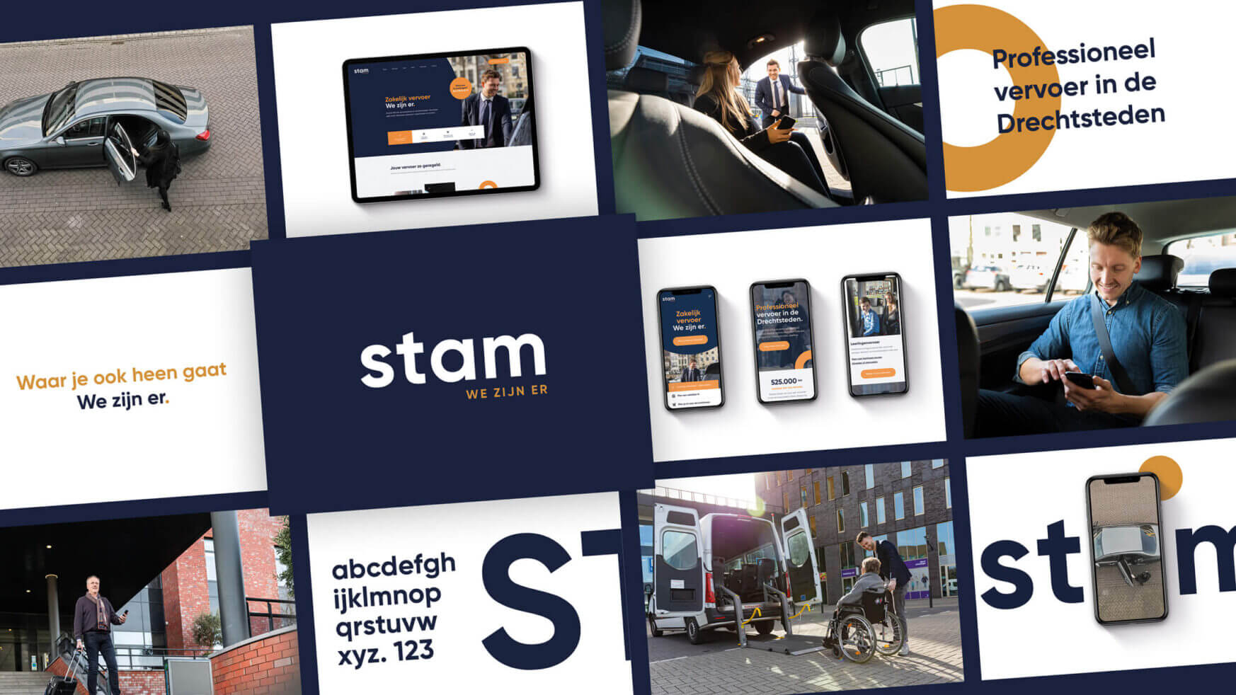 Transportservicepromo met de app van Taxi Stam, beeldmateriaal en professionele ritten in de Drechtsteden.