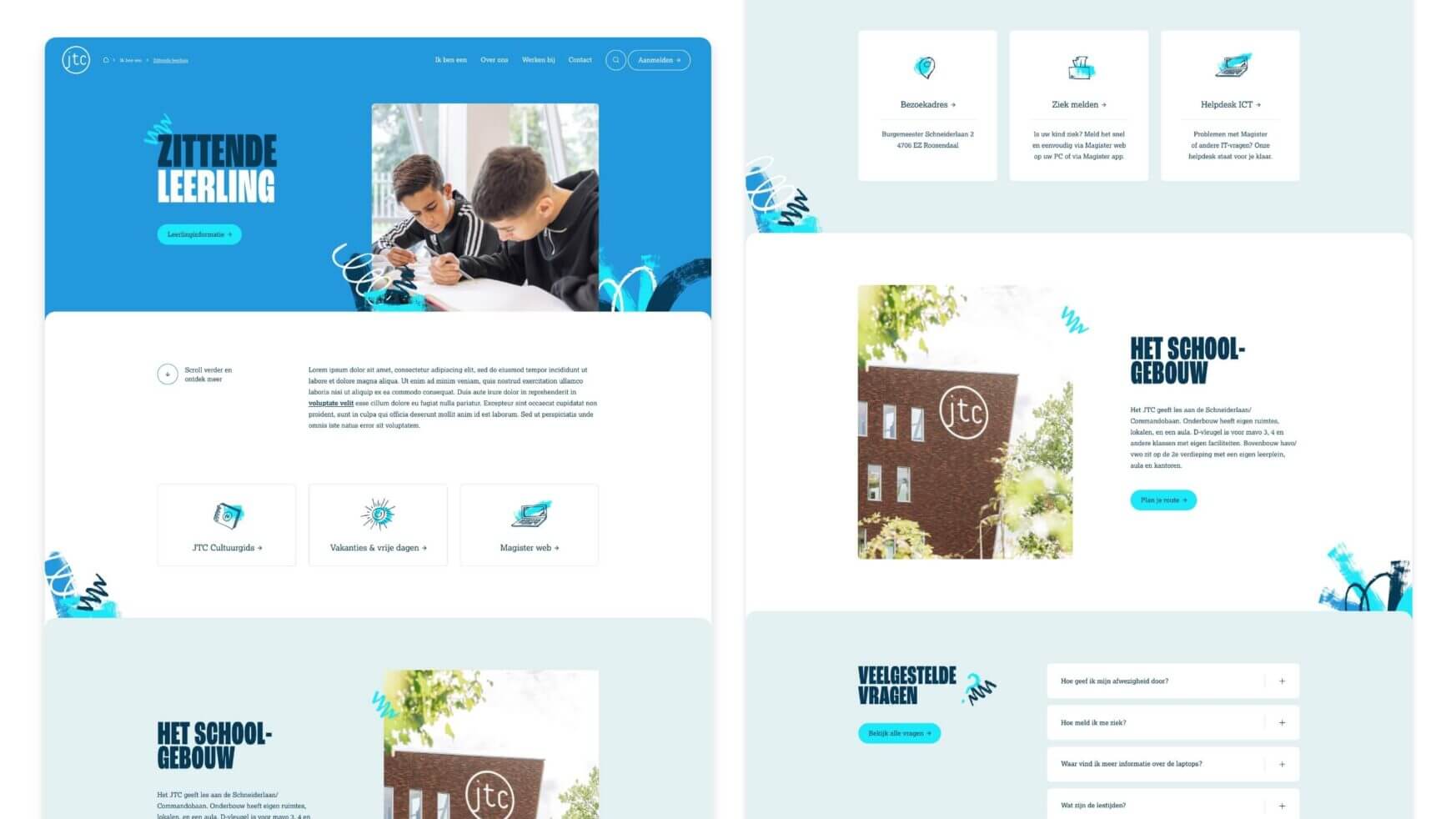 Educatieve site: foto's van leerlingen, schoolinformatie, veelgestelde vragen.