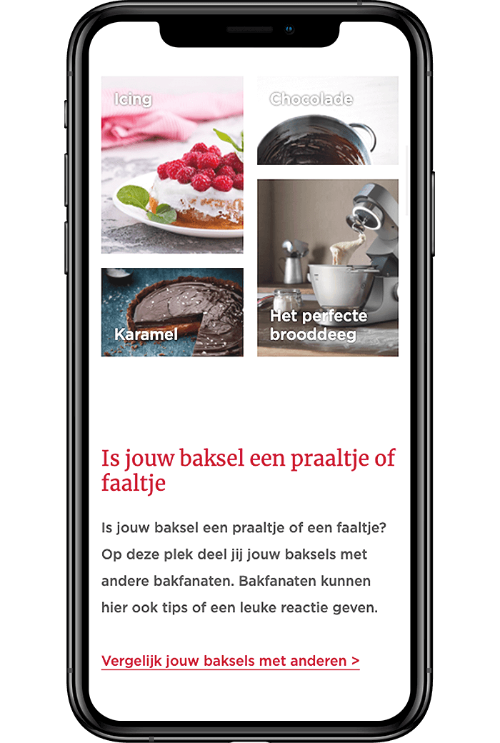 Smartphonescherm: Baktips voor glazuur, chocolade, karamel en perfect brood.