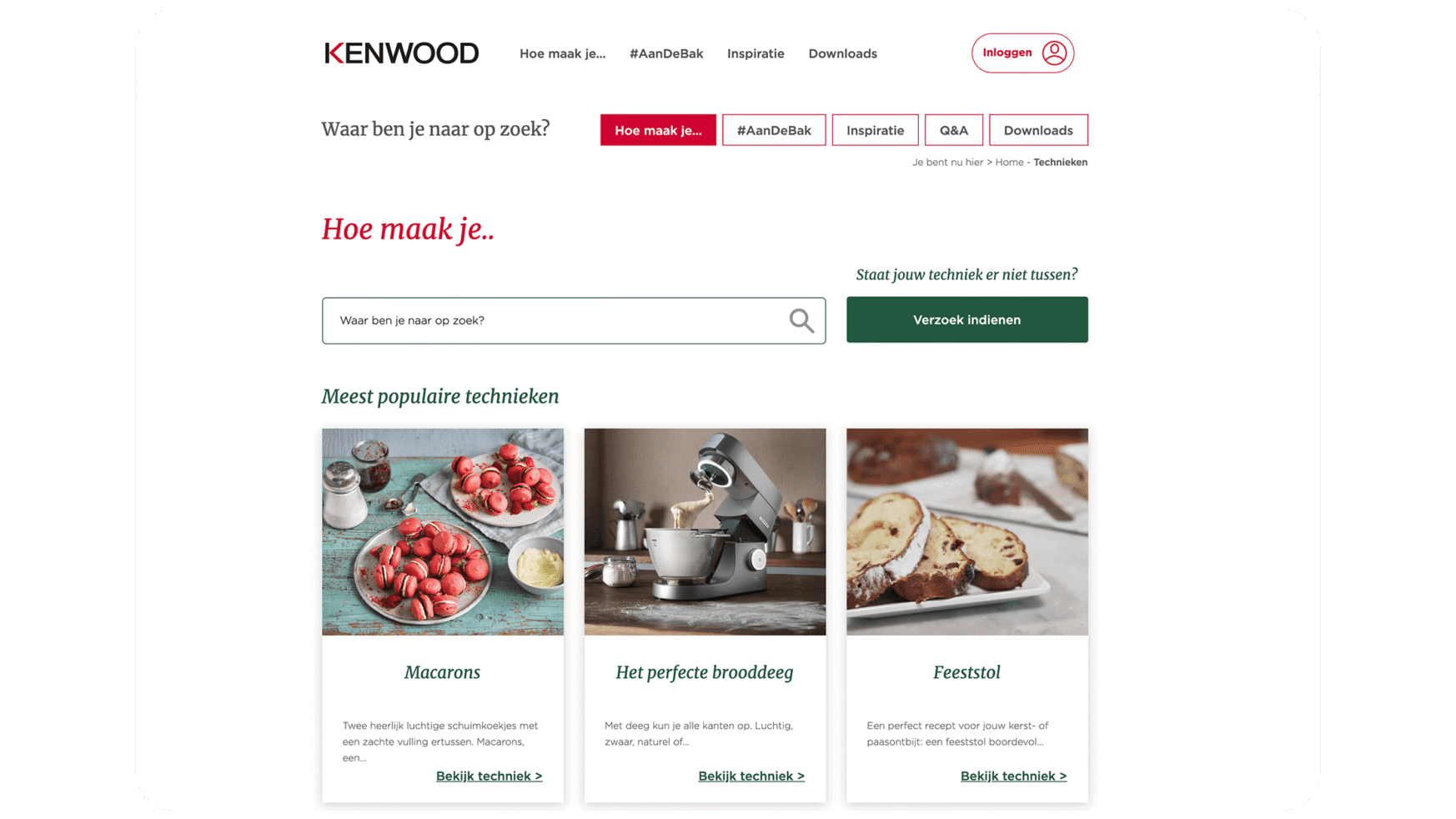 Kenwood geeft baktips met afbeeldingen van macarons, brood en cake.