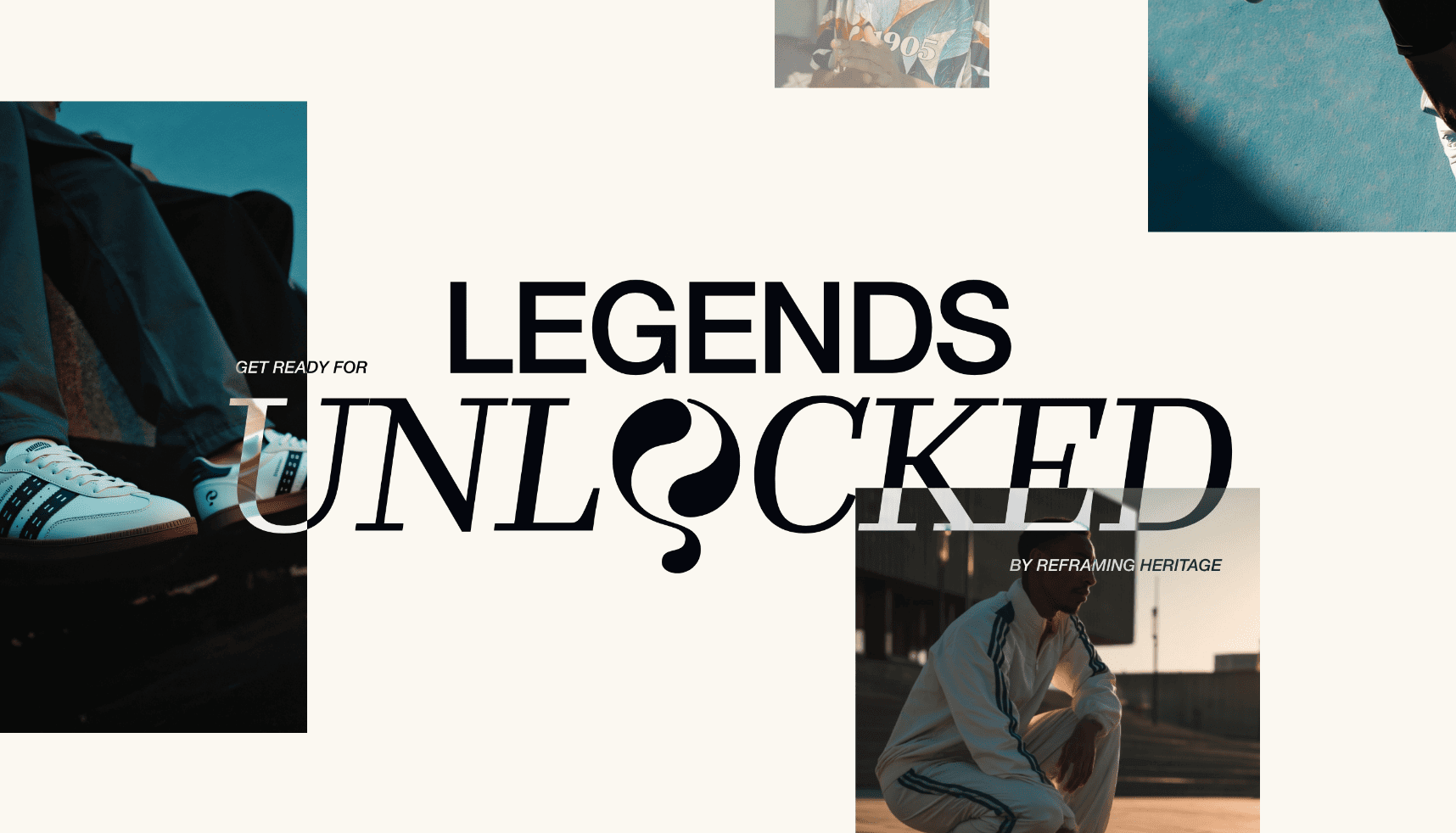 Collage van atleten in sportkleding met vetgedrukte tekst "Legends Unlocked" in het midden.